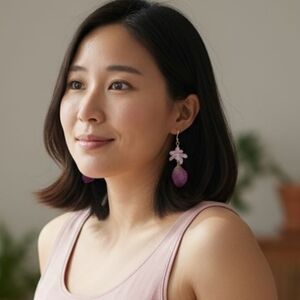 #347 HAND CRAFTED Earrings handcrafted handmade Desert Rose Petal Resin Shell